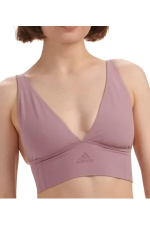 adidas Damski biustonosz Active Micro Stretch Longline Plunge, bezszwowy, magiczna fiołka, S
