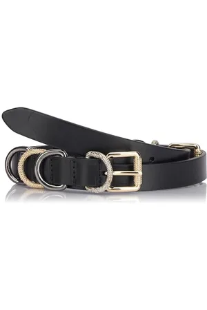 Pinko Morrison Belt H2 Vit.Vintage+Pętle Metal Pasek, Z99N_Czarny Limuzyna-Shiny Nikiel, L Damski, , L