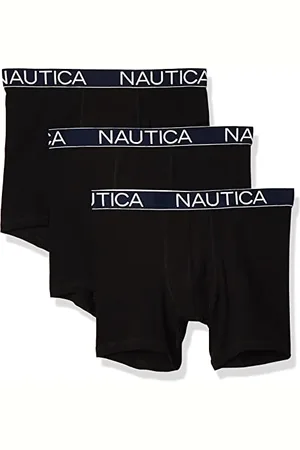 Nautica Bokserki męskie, 3-pak bawełnianych bokserek, Czarny, XL