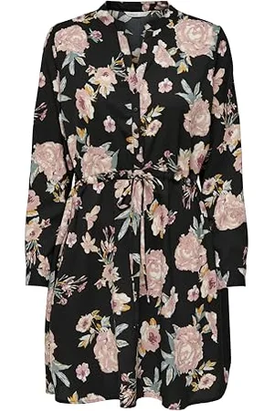 ONLY Womens Onlcory L/S V-Neck Tunic WVN Noos sukienka, czarna/AOP: Groundbreaker FLORAL, XS