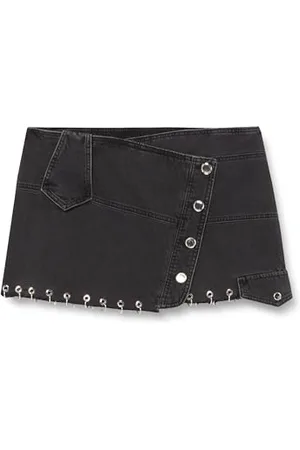 Pinko Strażnicy Spódnica Czarny Denim Żagle I Piercing, , 36