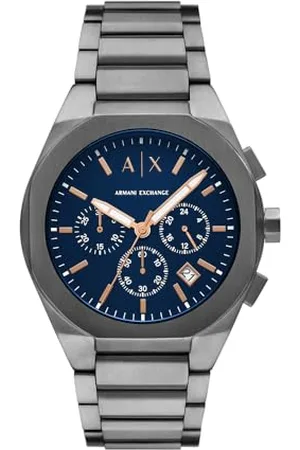 Armani Exchange Męski analogowy zegarek kwarcowy z paskiem ze stali nierdzewnej AX4182, szary