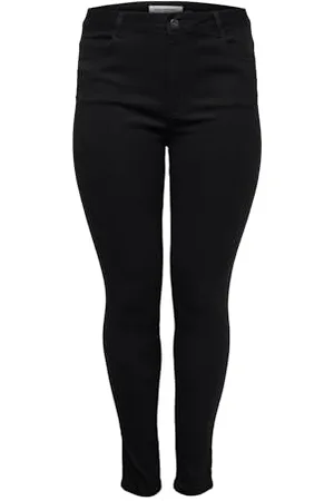 ONLY CARMAKOMA Women Skinny Jeans Plus Big Size | Curvy High Waist Denim | Stretch Pants Trousers, Colours: , Size:44W / 34L