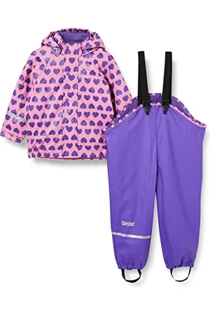 CareTec Rain Suit-Pu W. wodoodporne spodnie polarowe dla dziewczynek i dziewcząt, Róża , 9-12 mesi