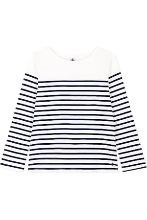 Petit Bateau Sailor damski, Biały Marshmallow/Niebieski Smoking, L