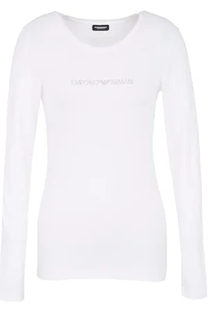 Emporio Armani Essential Studs Logo Long Sleeve Koszulka, , L