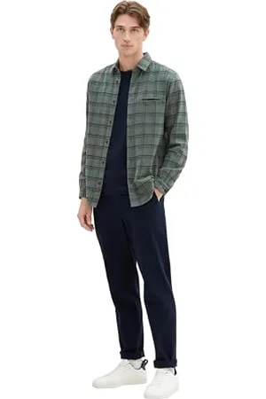 TOM TAILOR Męska koszula o regularnym kroju w kratę z bawełny, , XL