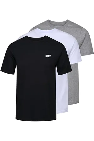 DKNY Męska koszulka 3-pak 100% bawełna designerska odzież domowa krótki rękaw, , M