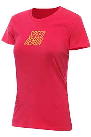 Dainese Szybka koszulka Speed Demon Wmn, bawełniana koszulka z okrągłym dekoltem, z logo, damska, jaskrawa róża, XXXL, , 3XL