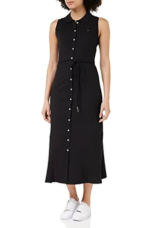 Tommy Hilfiger Damskie sukienki SLM Collr Dtail Midi Polo DRS Ns Fit & Flare, , S