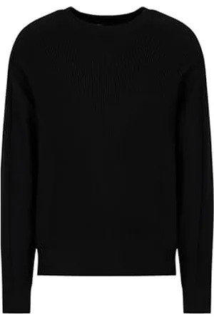 Armani Exchange Męski sweter The Grid, Sustainable, Ribs and Reverse Jersey Stitch, , L