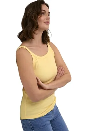 Kaffe Damski zbiornik top Scoop Neck Skinny Fit bezrękawny Rib Jersey damski, , L