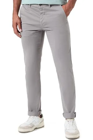 HUGO BOSS Męskie chinosy slim fit chinosy z rozciągliwej bawełny satynowej szarej, , 31W / 34L
