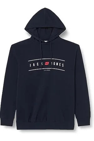 JACK & JONES Bestseller A/S Męska bluza z kapturem Jjelliot Logo Sweat Hood Pls, , 4XL duże rozmiary