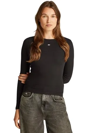 Tommy Hilfiger Damskie bluzki Tjw Slim Essential Rib Ls L/S z dzianiny, , L