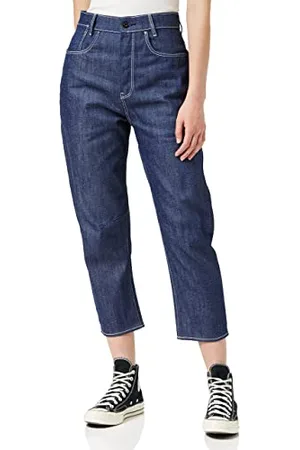 G-Star RAW Damskie dżinsy C-STAQ 3D Boyfriend Crop C, Niebieski (Raw Denim D17869-c665-001), 31W / 34L