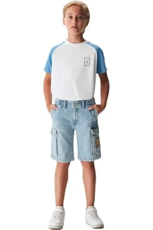 LTB Jeans Szorty dla chłopców Mallow B Bermudy prosta średnia talia z zamkiem błyskawicznym w kolorze niebieskim z mieszanki bawełny - rozmiar 140 cm, , 140