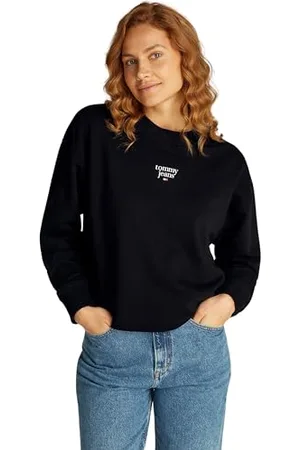 Tommy Hilfiger Damska bluza TJW ESSENTIAL LOGO 1 CREW EXT DW0DW18776, czarna, rozmiar 5XL, , 5XL duże rozmiary