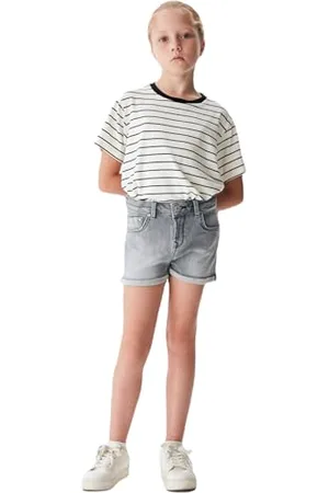 LTB Jeans Szorty dla dziewczynek Judie G Bermudy Slim średnia talia z zamkiem błyskawicznym w kolorze szarym z mieszanki bawełny - rozmiar 128 cm, , 128 cm