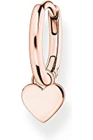Thomas Sabo Damen Single-Creole Herz in der Farbe Rosé aus 925 Sterlingsilber mit 750 Roségold Veredelung, Größe: 18x14mm, CR696-415-40