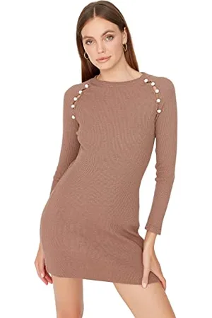 Trendyol Damska sukienka z dzianiny maxi Bodycon, , XS