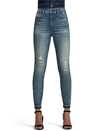 G-Star RAW Kafey Ultra High Waist Skinny Ripped Ankle dżinsy damskie, , 26W x 30L