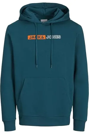 JACK & JONES JACK&JONES PLUS Męska bluza z kapturem Jjecorp Logo Sweat Hood Play Noos Pls, , 3XL