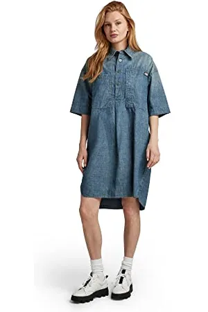 G-Star RAW Damska koszula jeansowa na co dzień, niebieska (Antique Faded Cricket Blue D311-D889), L, , L