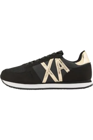 Armani Exchange Damskie trampki z mikrofibry zamszowe sznurowane niskie, , 41 EU