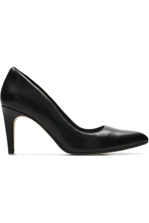 Clarks Damskie czółenka Laina Rae z zamkniętymi palcami, rozmiar szablonu AD, Czarna skóra, 37 EU