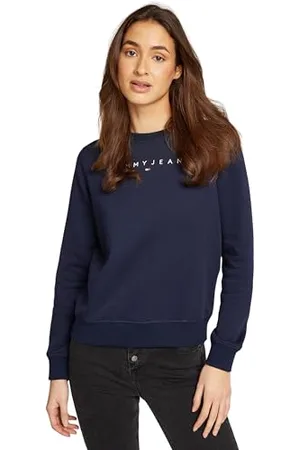 Tommy Hilfiger Damska bluza o regularnym kroju Crew Neck, Niebieski (Dark Night Navy), 6XL