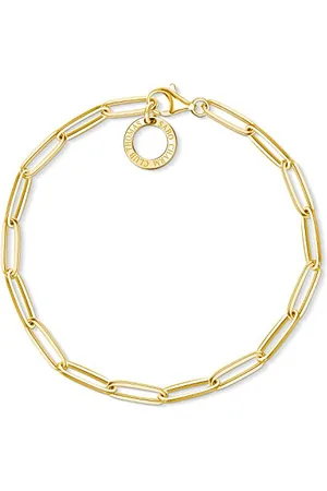 Thomas Sabo Damska 925 Sterling Silver Charm Club bransoletka pozłacana żółtym złotem o długości 15,5 cm X0253-413-39-L15,5