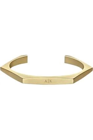Armani Exchange Męska złota bransoletka ze stali nierdzewnej, AXG0138710, Jeden rozmiar, Stal nierdzewna, Bez kamieni szlachetnych