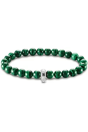 Thomas Sabo Perlenarmband für Damen mit grün imitierten Malachit, X0284-475-6-L15