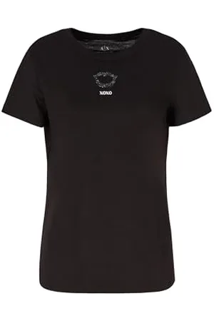 Armani Exchange Damski t-shirt Sustainable, Regular Fit, XOXO Print, , XXL