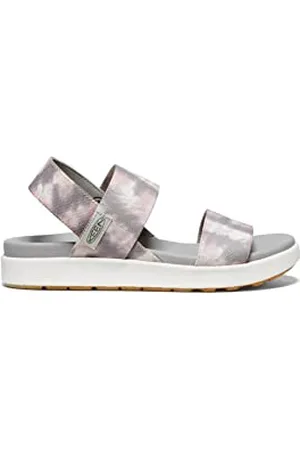 Keen Damskie sandały na koturnie Elle Backstrap Casual Platform Open Toe Wedge, Fawn Tie Dye/Star White, 6