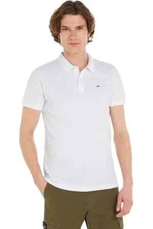 Tommy Hilfiger Męska koszulka polo TJM Slim Placket EXT, biała, 6XL, , 6XL