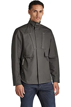 G-Star RAW Męska koszulka z zamkiem błyskawicznym z kurtką, szara (cloack D213-5812), L