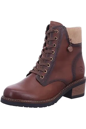 Remonte Sznurowane buty ze skóry i tekstyliów uniwersalne buty brązowe gładka skóra, , 40 EU
