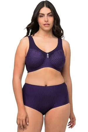 Ulla Popken Damska koszulka w dużych rozmiarach do 64 | bluza z okrągłym dekoltem, długim rękawem i slim fit | 100% bawełna i uniwersalna | 646801, , 125E