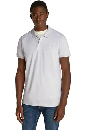 Tommy Hilfiger Męska koszulka polo TJM Slim Placket EXT DM0DM18312 S/S Polo, szara (srebrno-szara HTR), 5XL, , 5XL