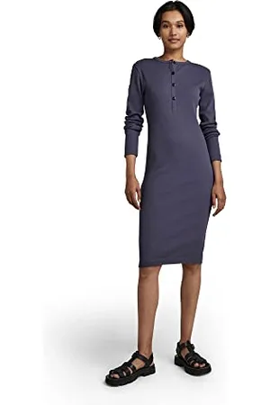 G-Star RAW Damska sukienka Henley 1 Casual Dress, purpurowa (dk Grape D289-800), S, Purpur (Dk Grape D289-800), S