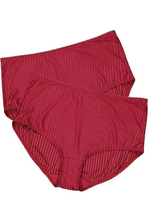 Ulla Popken Damskie duże rozmiary plus size Midislips, 2 sztuki, paski igłowane, wyższy krój 800279, , 50-52