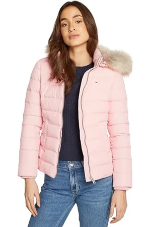 Tommy Hilfiger Damska kurtka puchowa TJW Basic, z kapturem EXT DW0DW18312, różowa (jasnoróżowa), XL, , XL
