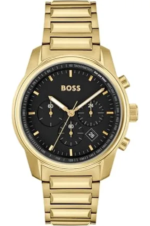 HUGO BOSS Chronograf zegarek kwarcowy dla mężczyzn ze złotą bransoletką ze stali nierdzewnej - 1514006, , bransoletka