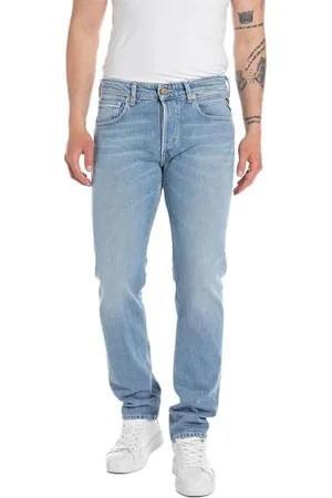 Replay Męskie dżinsy Slim Straight Leg Grover oryginalna kolekcja, , 33W / 32L