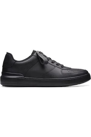 Clarks Męskie buty sportowe CourtLite Tie, Black Leather, 42 EU, , 42 EU