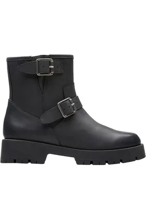 Clarks Premium Damskie buty Ledwick Haley Fashion Boot, Black Oily Lea, 7 UK, , 40 EU