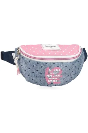 Pepe Jeans Noni Denim Cases, Torby na ramię, Niebieski i Różowy, Organizowanie i Nosić Zbierane ołówki i długopisy, Różne przedziały. Od Joumma Bags, talla estándar, saszetka nerka