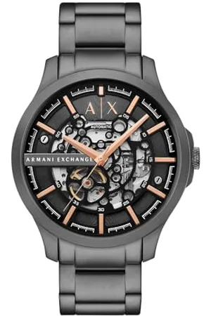 Armani Exchange Męski analogowy zegarek automatyczny z paskiem ze stali nierdzewnej AX2458, szary